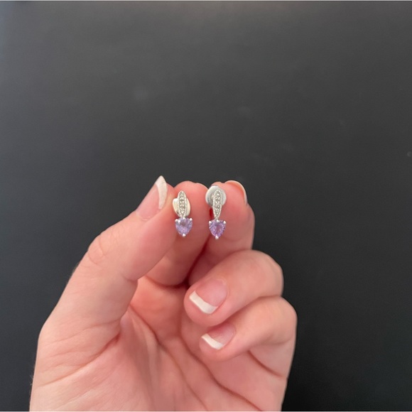 KAY Heart Drop Birthstone Earrings - Picture 8 of 11